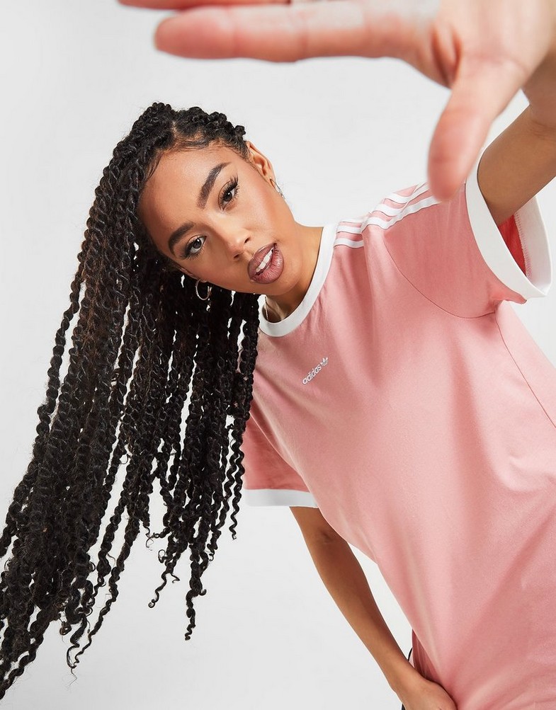 Női póló ADIDAS PÓLÓ LINEAR LOGO BOYFRIEND PÓLÓ HI1219 Rózsaszín