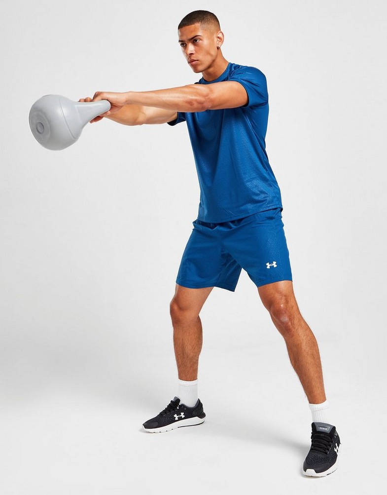 Krótkie spodenki, szorty męskie UNDER ARMOUR SZORTY WOVEN EMBOSS SHORTS 1372528-458 Niebieski