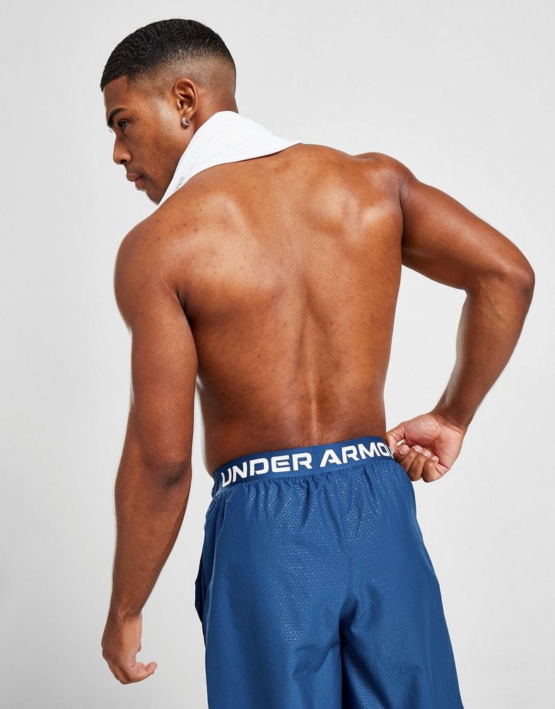 Krótkie spodenki, szorty męskie UNDER ARMOUR SZORTY WOVEN EMBOSS SHORTS 1372528-458 Niebieski