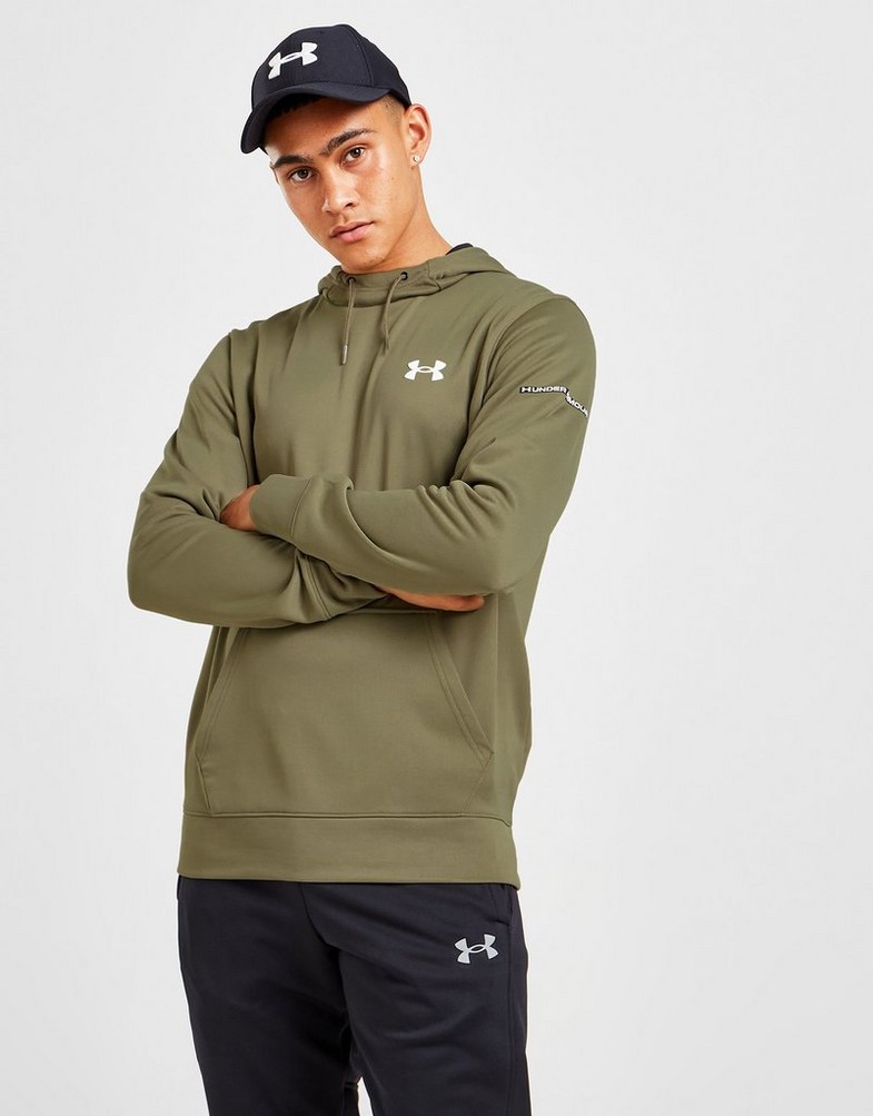 Pánska mikina UNDER ARMOUR UA ARMOUR FLEECE OVERHEAD HOODIE  1372793-361 Čierna