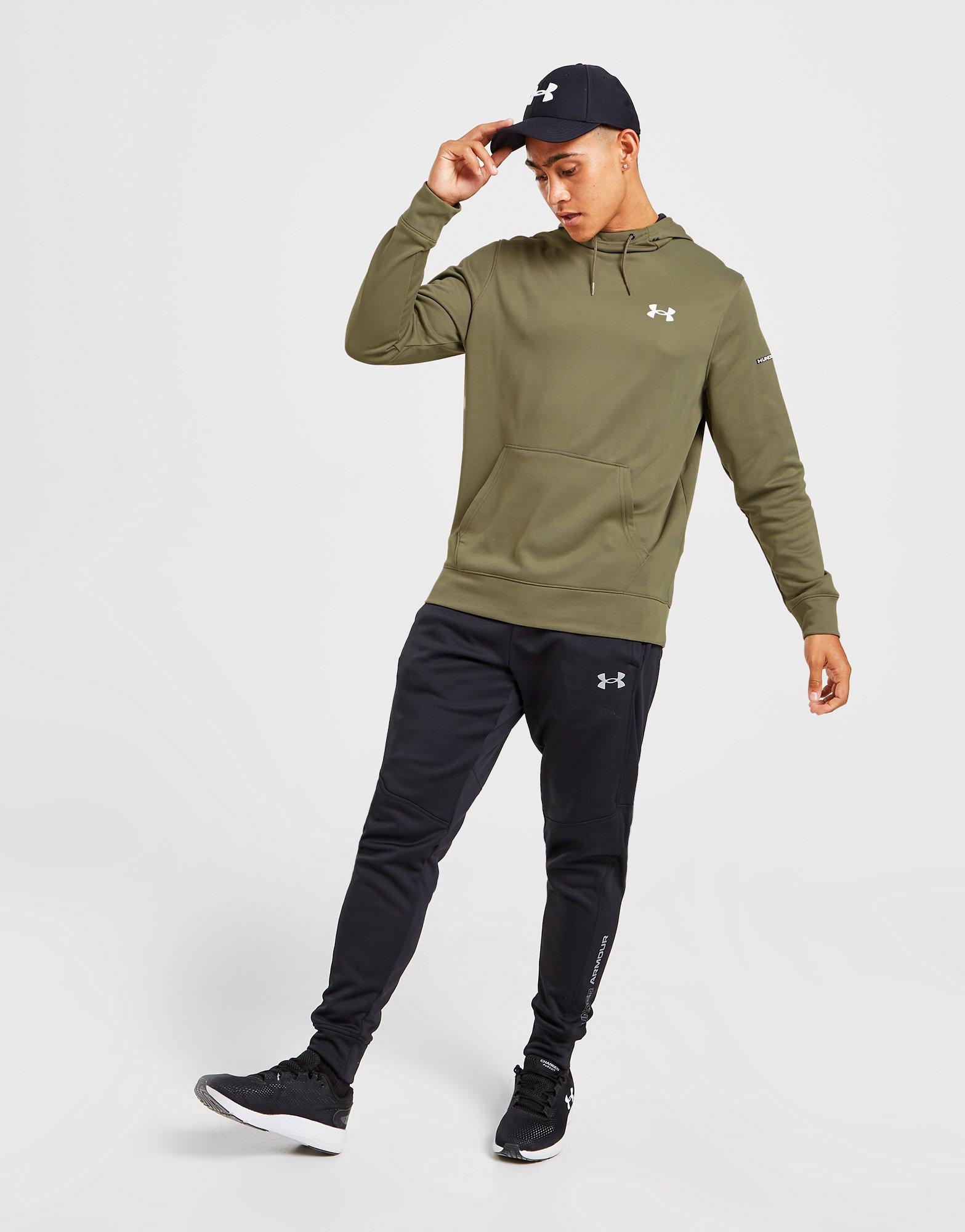 Pánska mikina UNDER ARMOUR UA ARMOUR FLEECE OVERHEAD HOODIE  1372793-361 Čierna