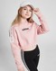 ADIDAS GIRLS' 3 STRIPES TREFOIL CROP HOODIE 