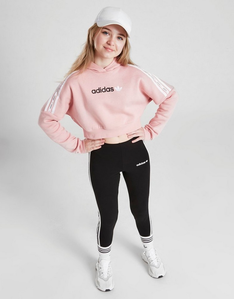 Originals side tape outlet cropped sweatshirt pink