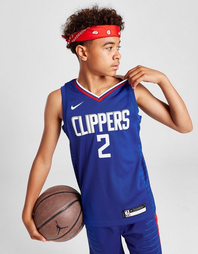 Komplet dresowy dziecięcy NIKE KOMPLET NBA LOS ANGELES CLIPPERS LEONARD #2 JERSEY JUNI 2Z2B7BZ2PLAC Niebieski