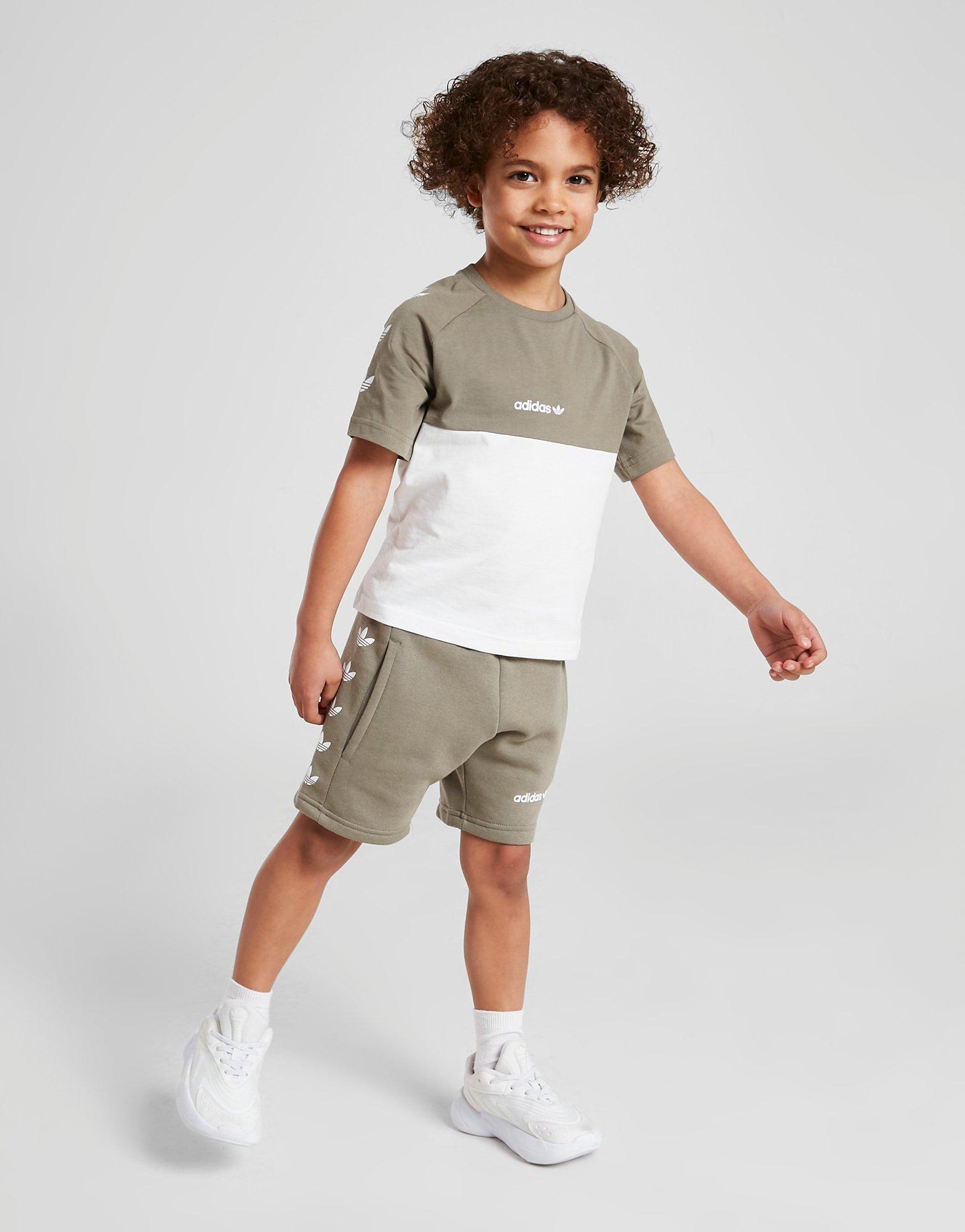 Vaikiški sportiniai kostiumai ADIDAS MARŠKINĖLIAI/SHORTS SET TREFOIL HG3149 Balta