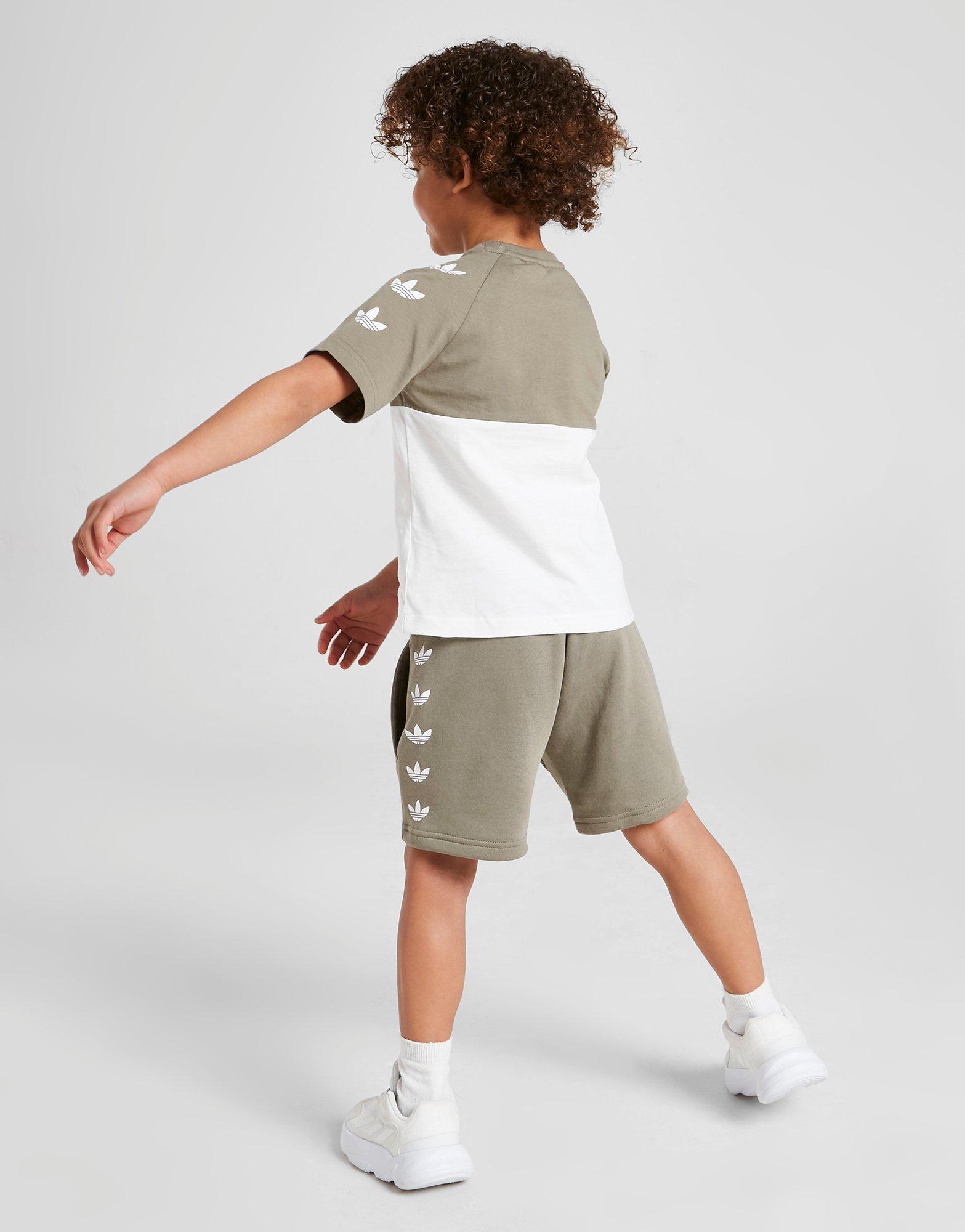 Vaikiški sportiniai kostiumai ADIDAS MARŠKINĖLIAI/SHORTS SET TREFOIL HG3149 Balta