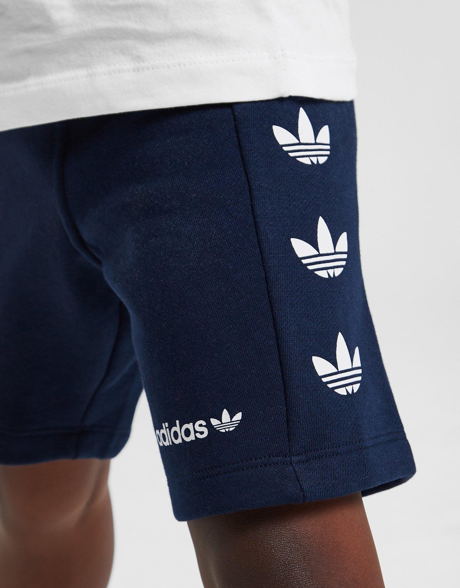 Detské tričko ADIDAS TRIČKO REPEAT TREFOIL T-SHORT/SHORTS SET HG3142 Tmavomodrá