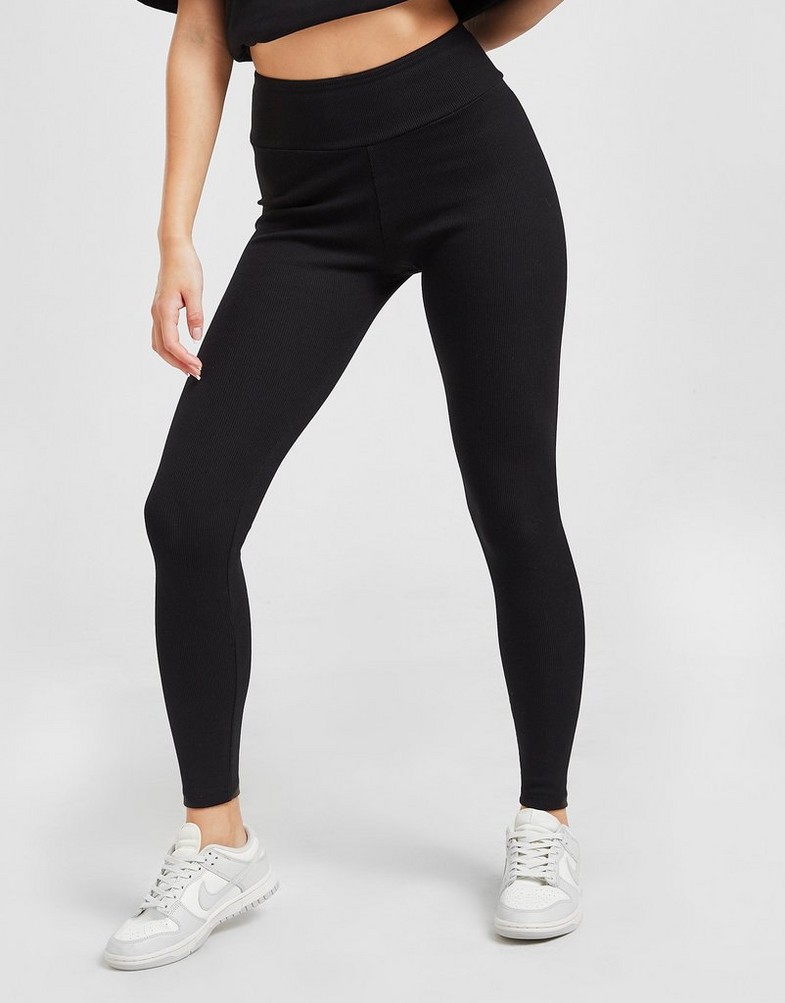 Legginsy damskie SUPPLY & DEMAND LEGGINGS HIGH WAIST RIBBED SUPTW15684BLK Czarny