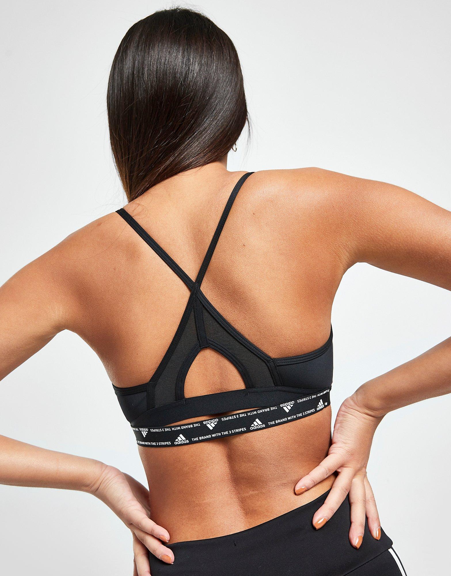 Dámska športová podprsenka ADIDAS\ 3 STRIPES SPORTS BRA HC7862 Čierna