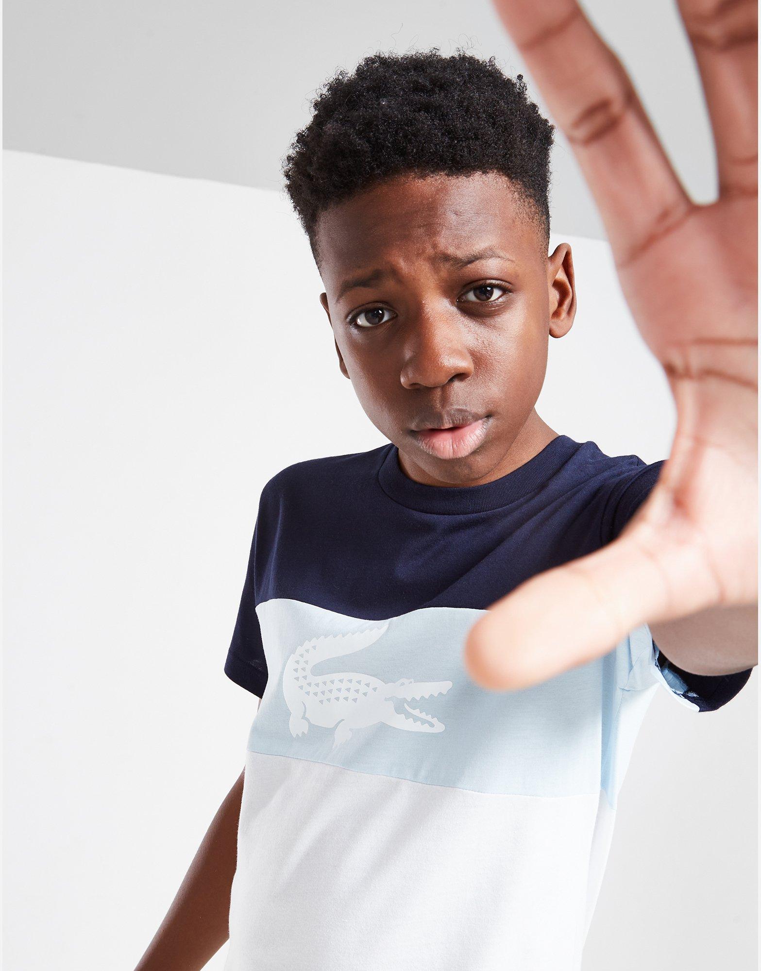 Detské tričko LACOSTE TRIČKOCUT AND SEW TEE NVY/WH TJ69521WC Tmavomodrá