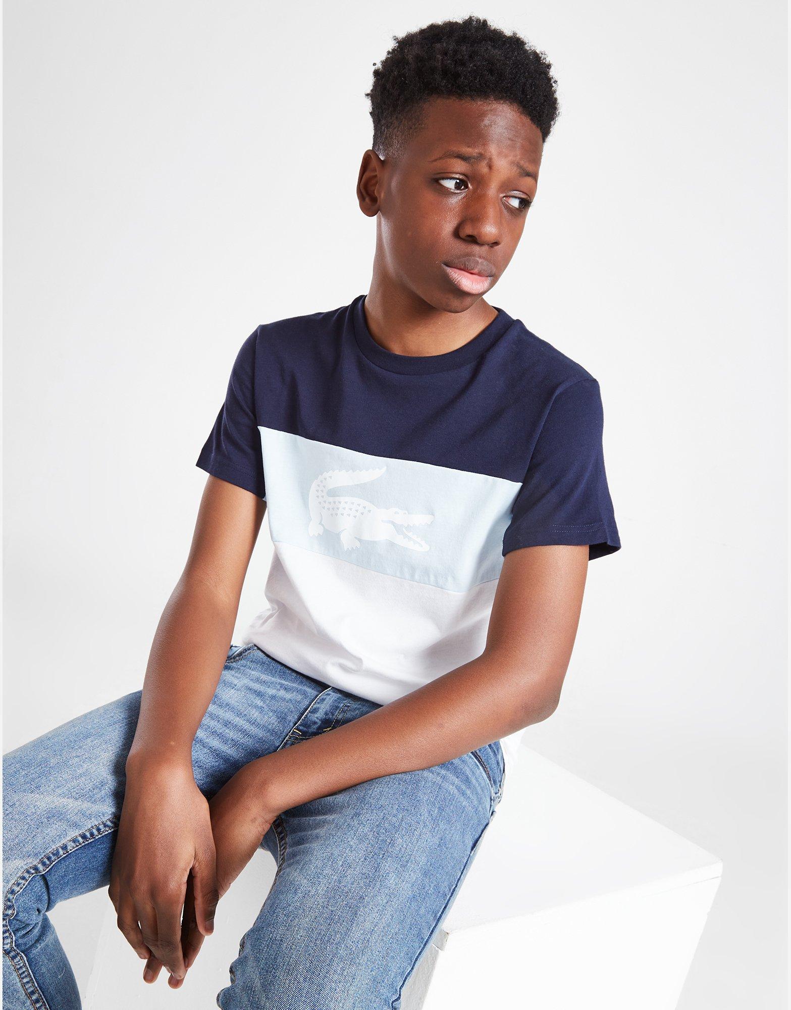 Detské tričko LACOSTE TRIČKOCUT AND SEW TEE NVY/WH TJ69521WC Tmavomodrá