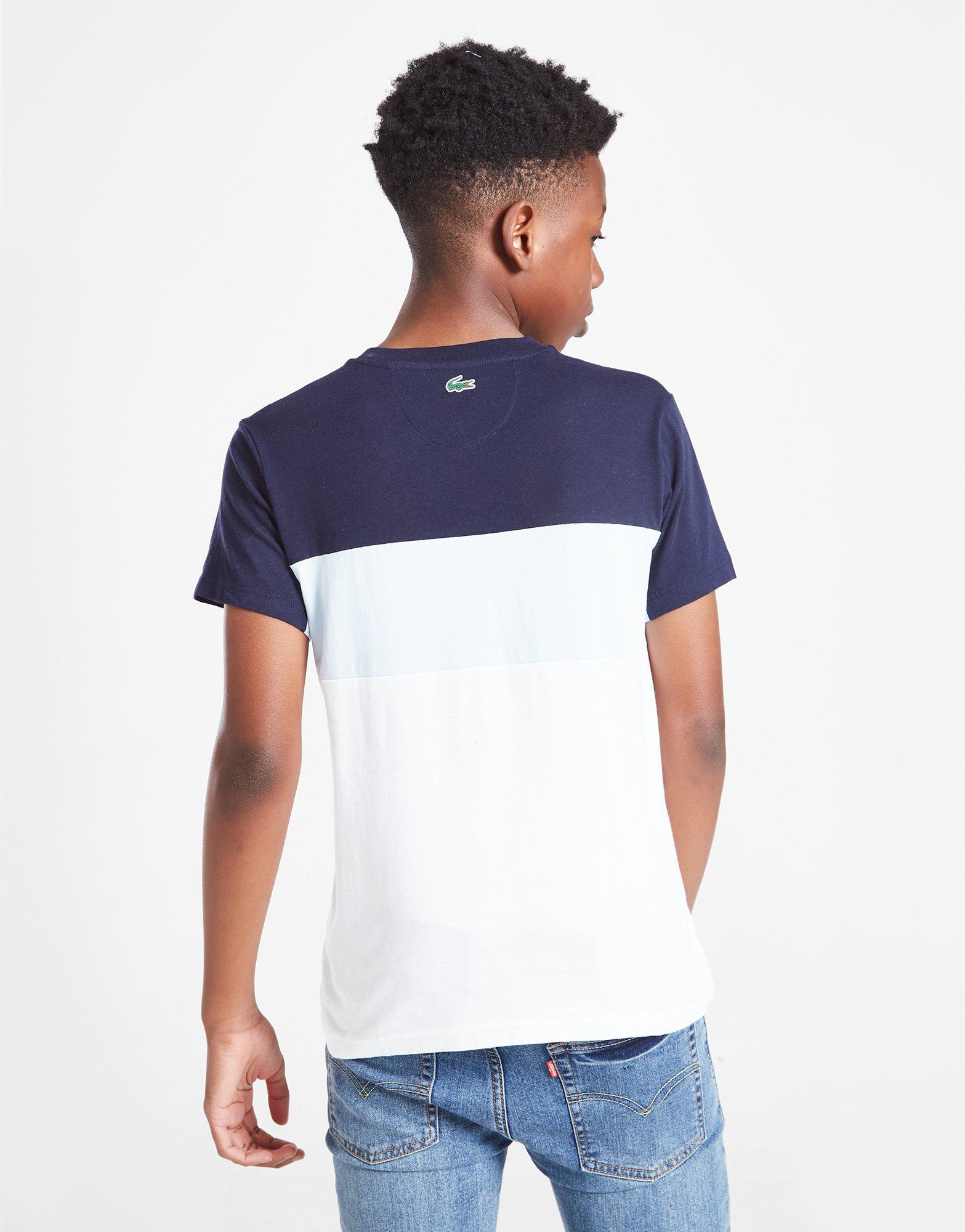 Detské tričko LACOSTE TRIČKOCUT AND SEW TEE NVY/WH TJ69521WC Tmavomodrá