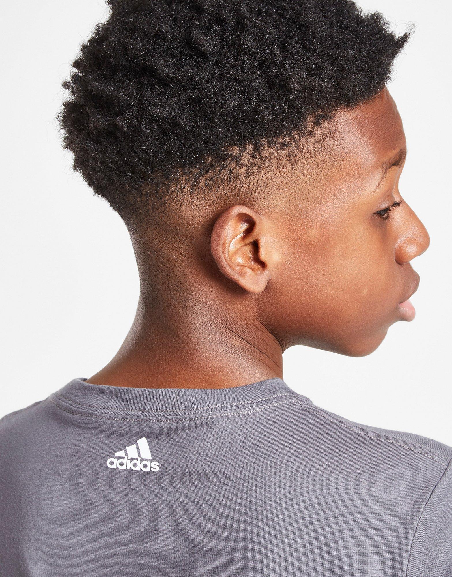 Detské tričko ADIDAS TRIČKO CENTRAL PANEL TRIČKO JUNIOR SPLITTEEDGBLK Sivá