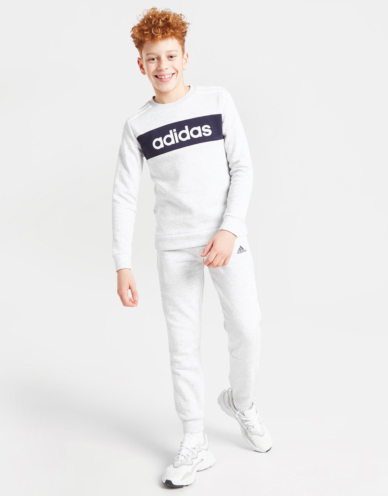 Detská mikina ADIDAS MIKINA CENTRAL PANEL CREW SPLITCRWLGRY Sivá