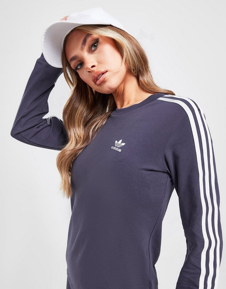 Koszulka, t-shirt damski ADIDAS T-SHIRT 3STR LONGSLEEVE HE6877 Granatowy