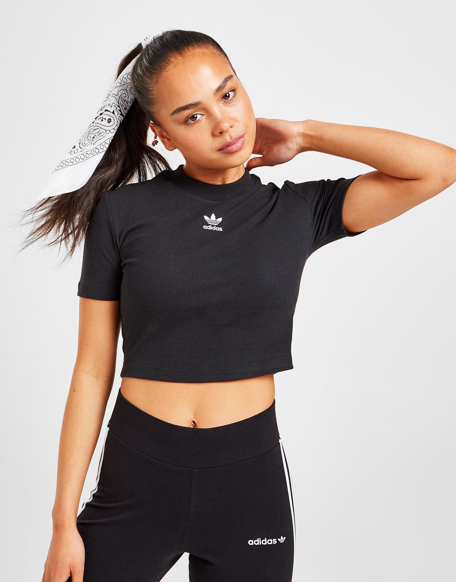 Dámske tričko ADIDAS TRIČKO TREF ESS RIB CRP BLK HF3395 Čierna