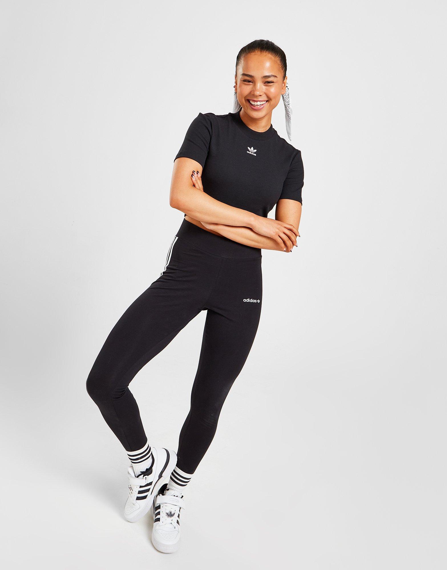 Dámske tričko ADIDAS TRIČKO TREF ESS RIB CRP BLK HF3395 Čierna