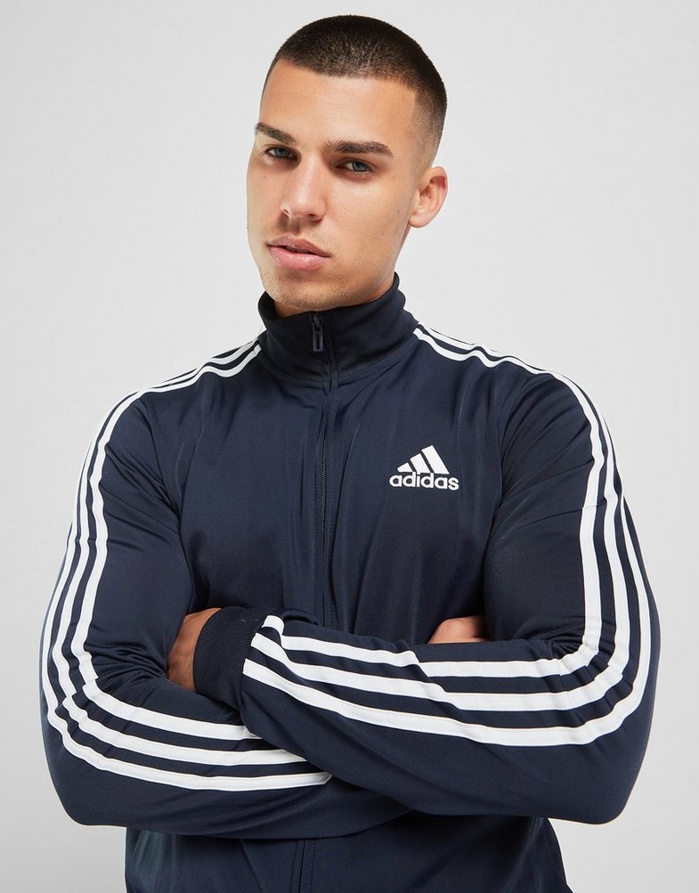 Vyriškas džemperis ADIDAS DŽEMPERIS UŽSEGAMAS   BADGE OF SPORT 3-STRIPES GK9658T Tamsiai mėlyna
