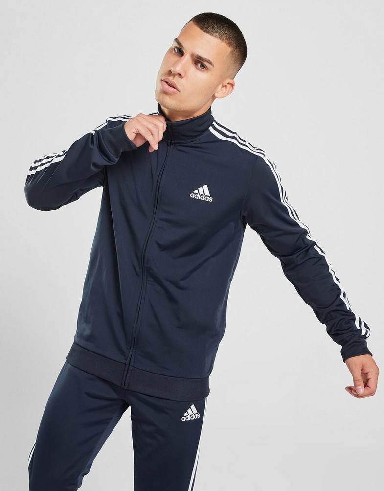 Vyriškas džemperis ADIDAS DŽEMPERIS UŽSEGAMAS   BADGE OF SPORT 3-STRIPES GK9658T Tamsiai mėlyna
