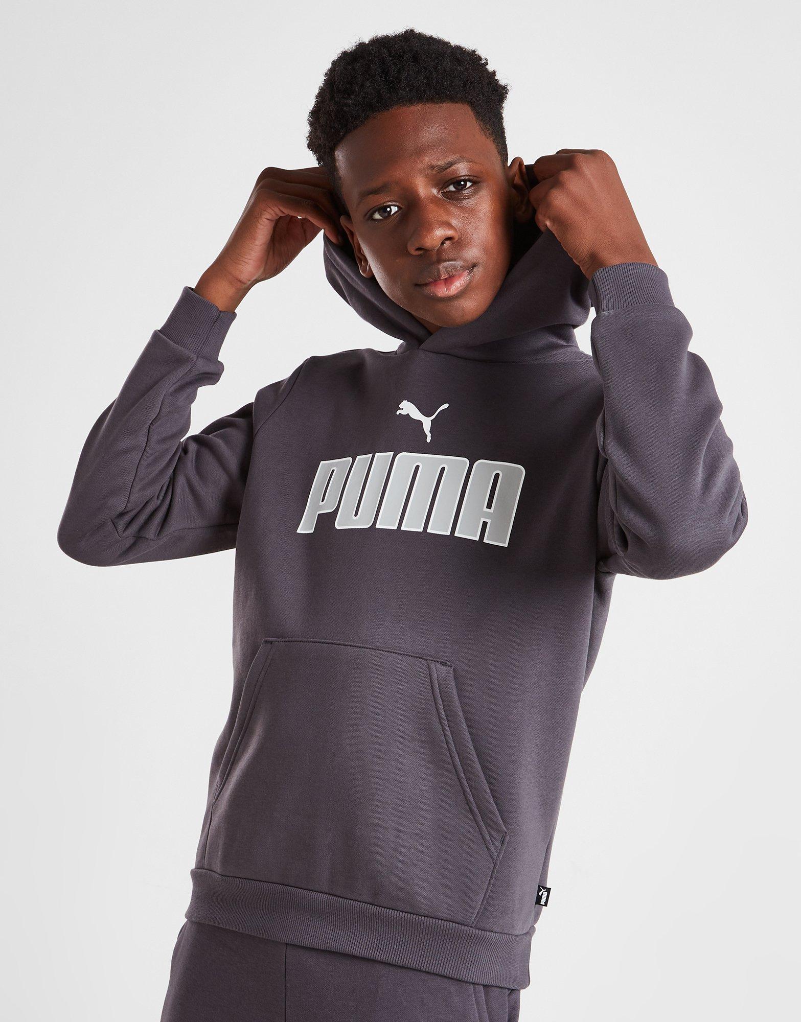 Gyerek pulóver PUMA CORE LOGO FLEECE HOODIE JUNIOR  67275517 Szürke
