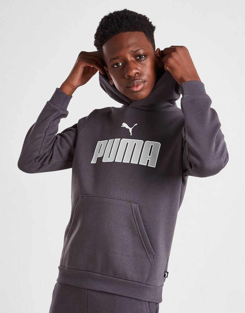 PUMA CORE LOGO FLEECE HOODIE JUNIOR 67275517 farba Siv Deti