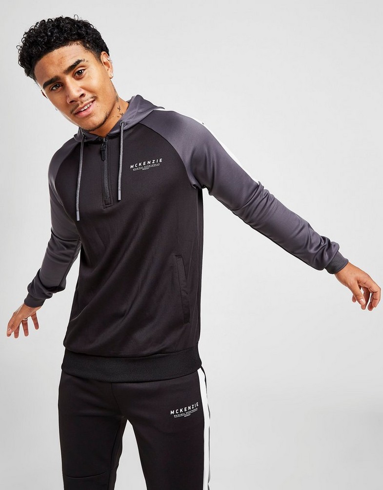 Komplet dresowy męski MCKENZIE DRES EXILE 1/4 ZIP POLY TRACKSUIT MCKTM15144 Czarny
