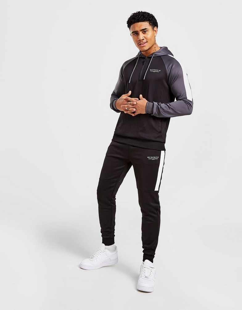 Komplet dresowy męski MCKENZIE DRES EXILE 1/4 ZIP POLY TRACKSUIT MCKTM15144 Czarny
