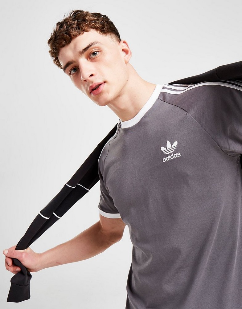 Koszulka, t-shirt męski ADIDAS 3 STRIPES CALIFORNIA SHORT SLEEVE T-SHIRT HM8276 Szary