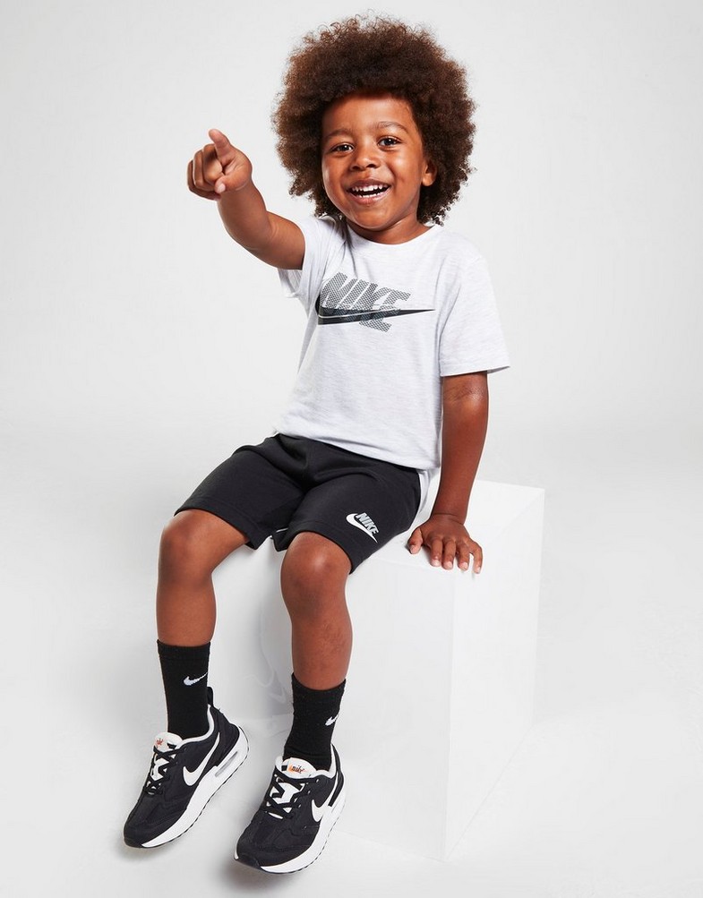 Koszulka, t-shirt dziecięcy JORDAN DOUBLE SWOOSH T SHIRT/SHORTS SET CHILDREN 86J416W6M Czarny