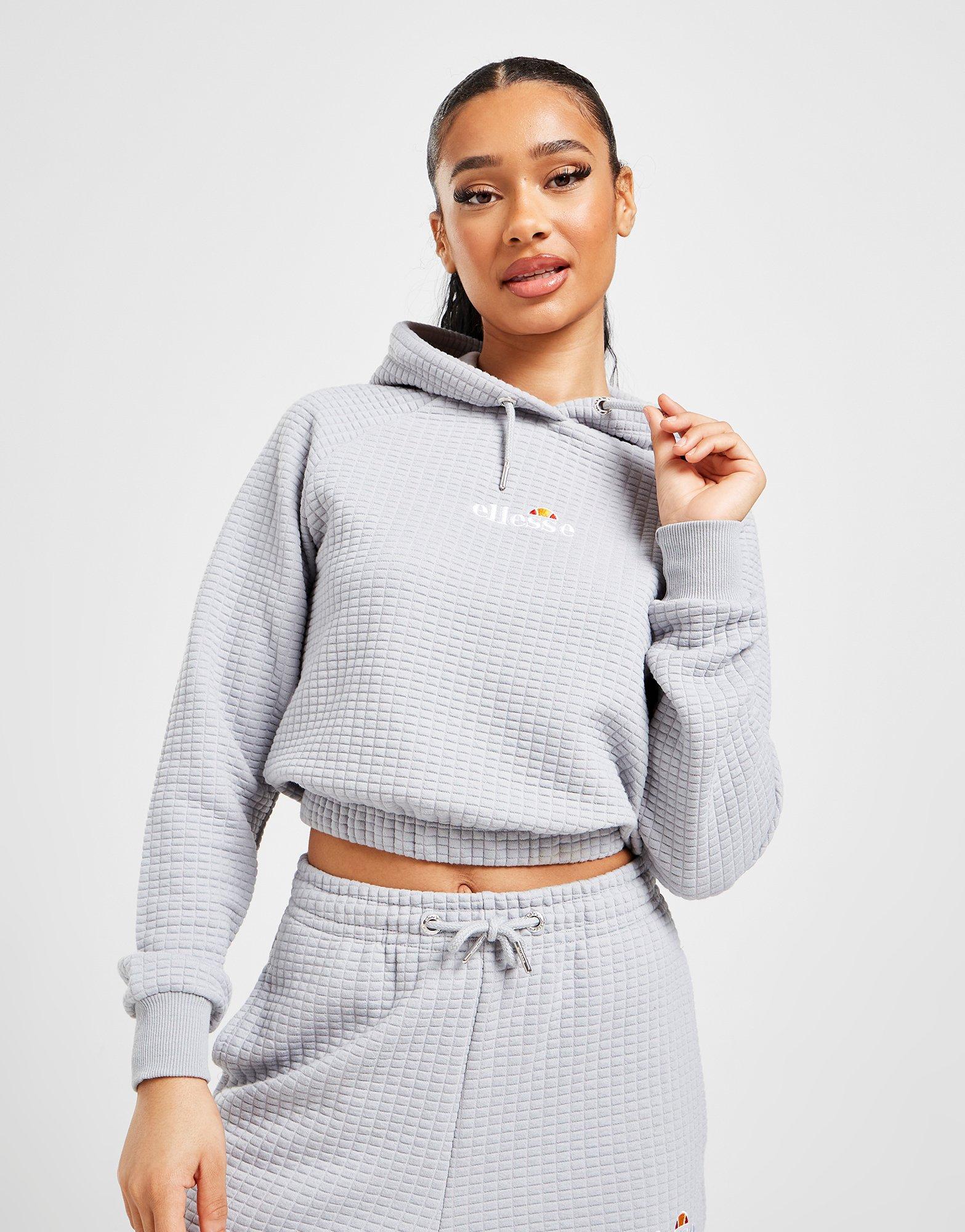 Dámska mikina ELLESSE MIKINA S KAPUCŇOU WAFFLE BOXY OVERHEAD SJD13766GRY Sivá