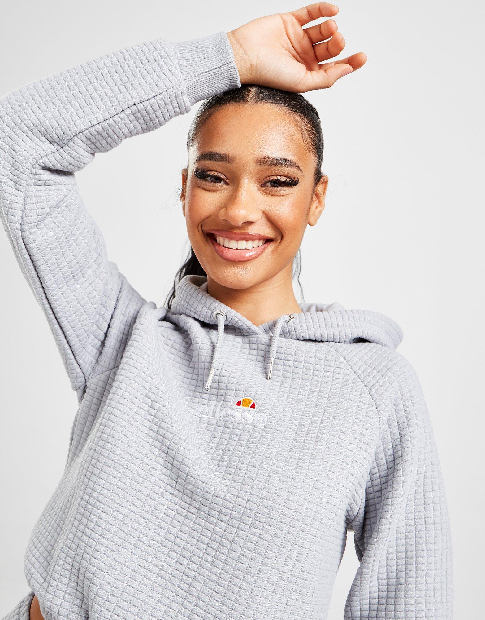 Dámska mikina ELLESSE MIKINA S KAPUCŇOU WAFFLE BOXY OVERHEAD SJD13766GRY Sivá