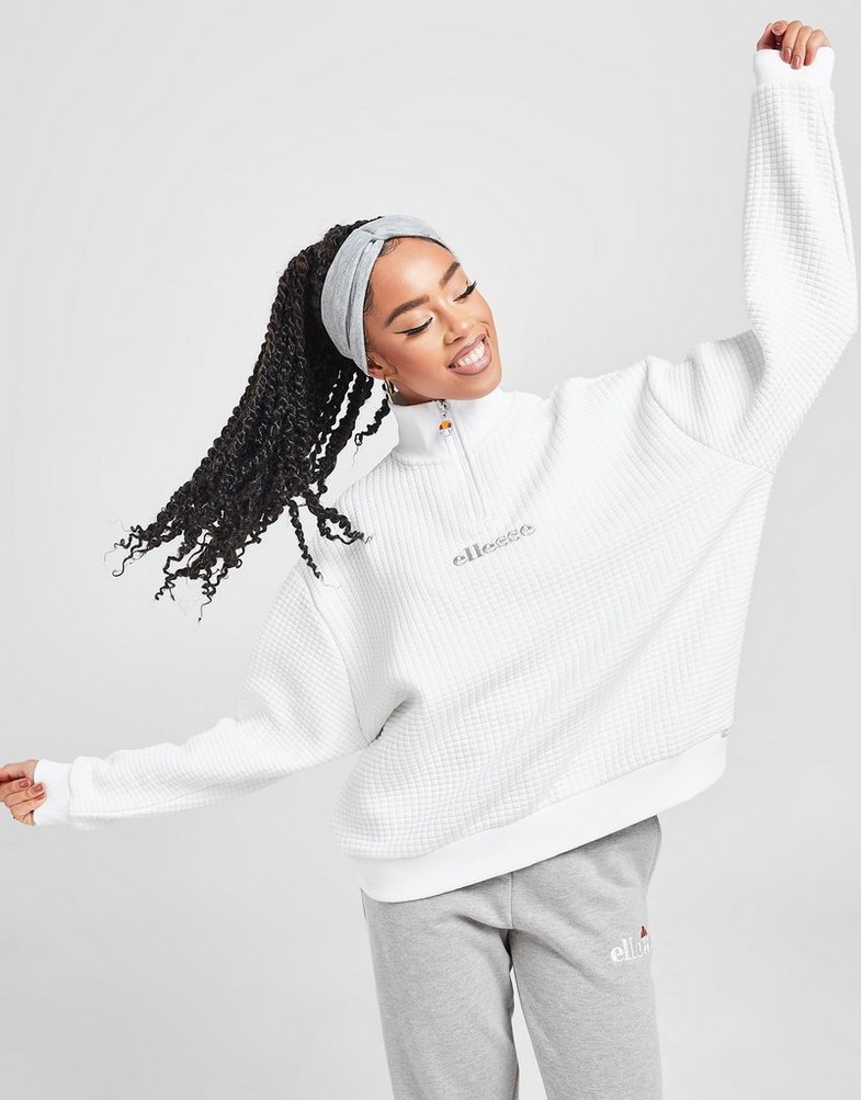 Bluza damska ELLESSE POLAR WAFFLE 1/4 ZIP TOP SGM14173908 Biały