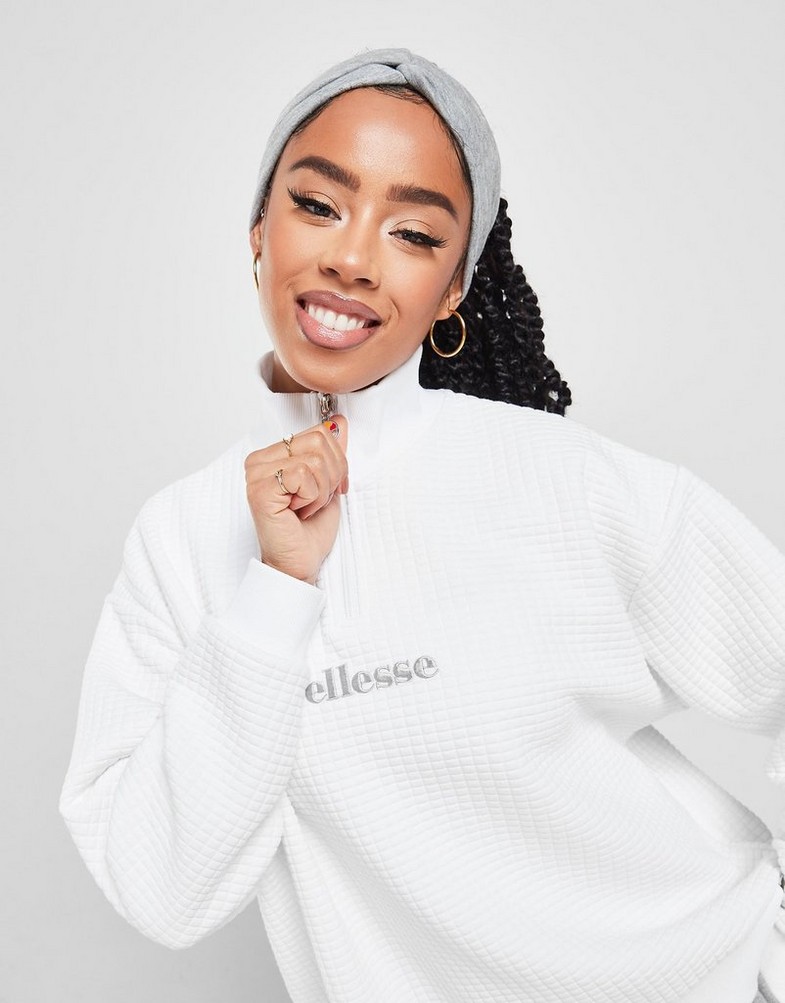 Bluza damska ELLESSE POLAR WAFFLE 1/4 ZIP TOP SGM14173908 Biały