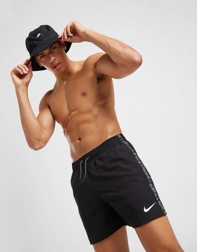 Krótkie spodenki, szorty męskie NIKE SWIM SZORTY TAPE SWIM BLK NESSC488-001 Czarny