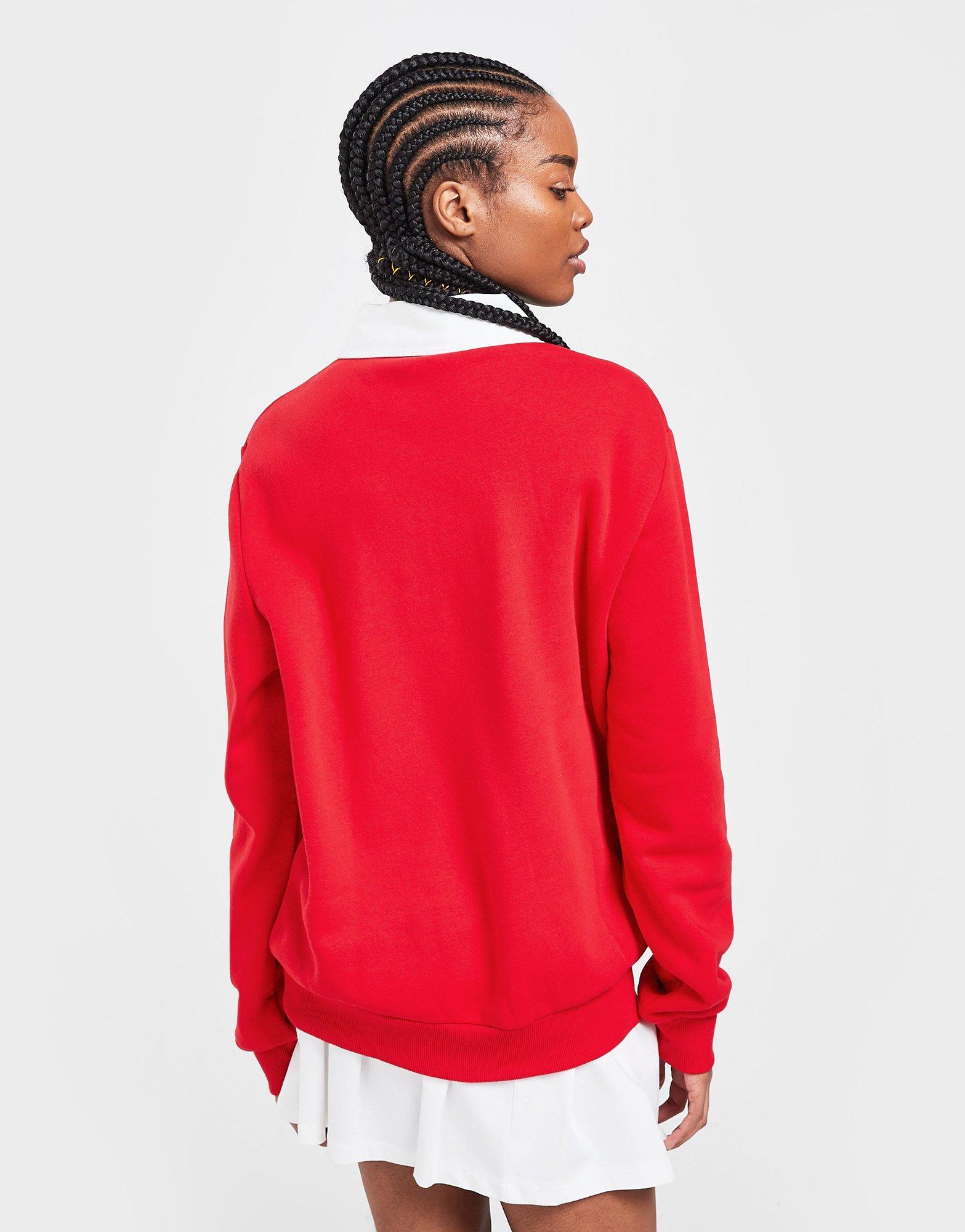 Дамска блуза FILA COLLAR CREW SWEATSHIRT  AMALIARED Червен