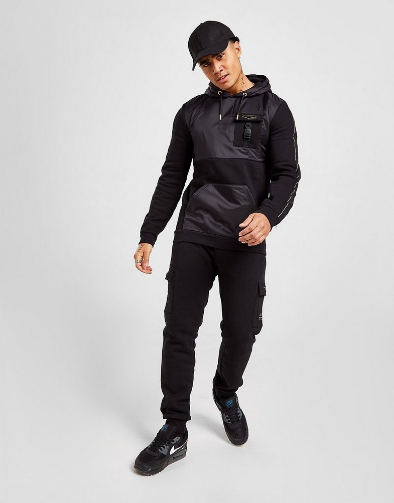 Bluza męska SUPPLY & DEMAND BLUZA Z KAPTUREM ILLUSION HOODIE SUPTM15879 Czarny