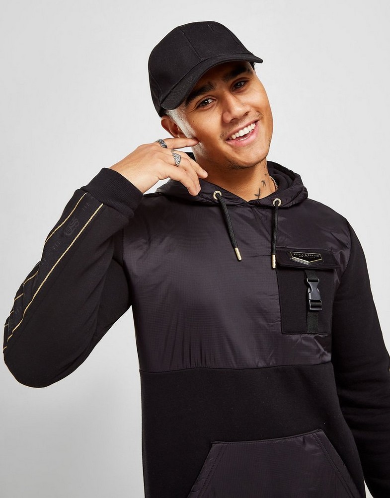 Bluza męska SUPPLY & DEMAND BLUZA Z KAPTUREM ILLUSION HOODIE SUPTM15879 Czarny