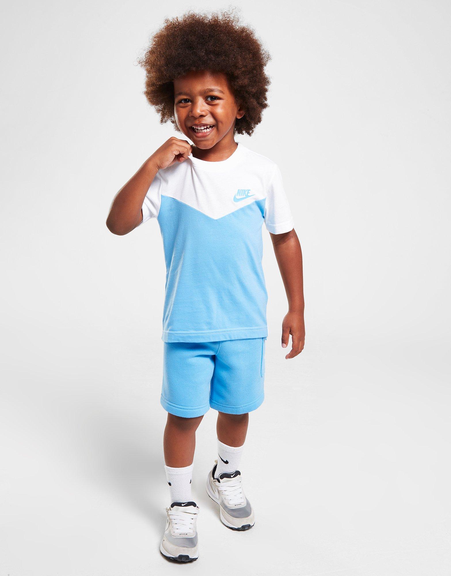 Detská tepláková súprava JORDAN TRIČKO/SHORTS SET CHEVRON 86J417B9F Modrá