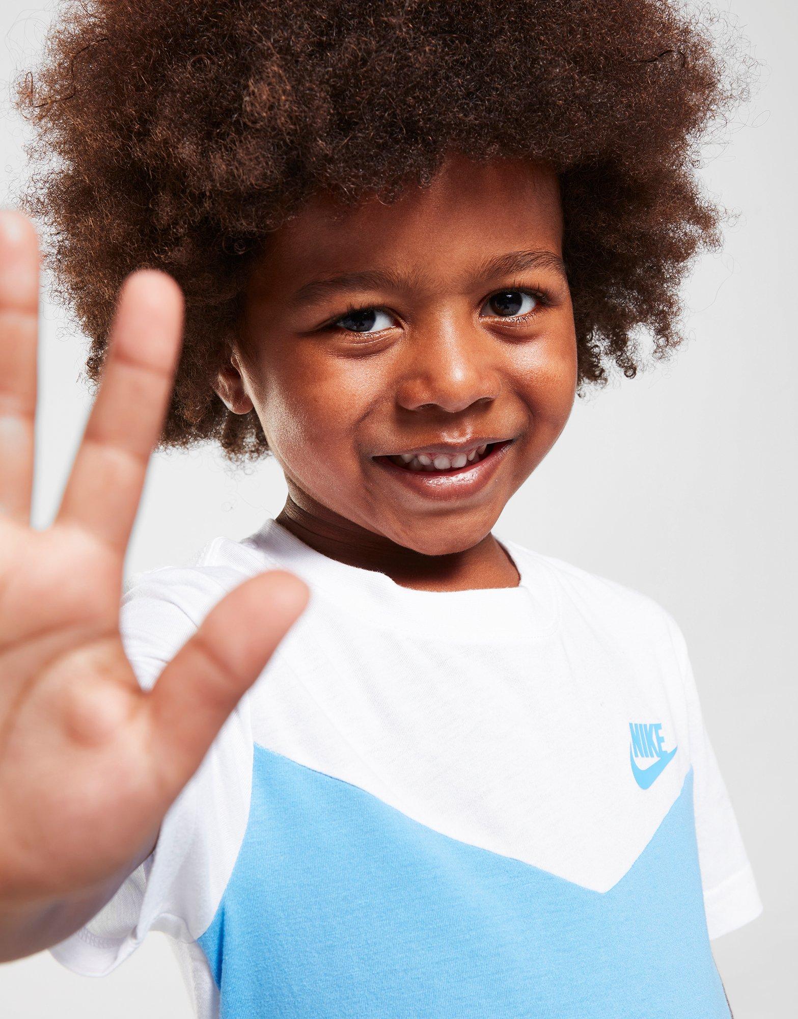 Detská tepláková súprava JORDAN TRIČKO/SHORTS SET CHEVRON 86J417B9F Modrá