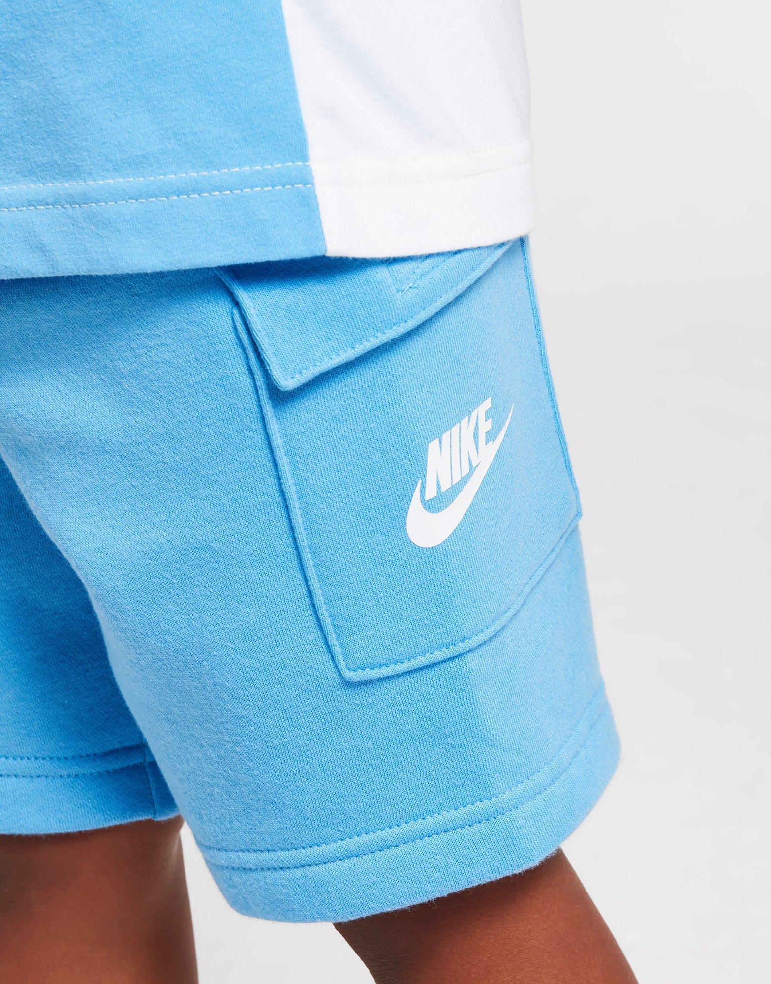 Detská tepláková súprava JORDAN TRIČKO/SHORTS SET CHEVRON 86J417B9F Modrá