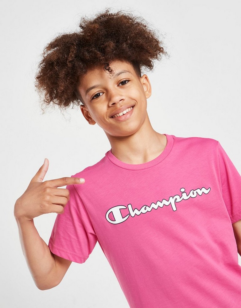 Koszulka, t-shirt dziecięcy CHAMPION T-SHIRT CORE 305702PS158 Różowy