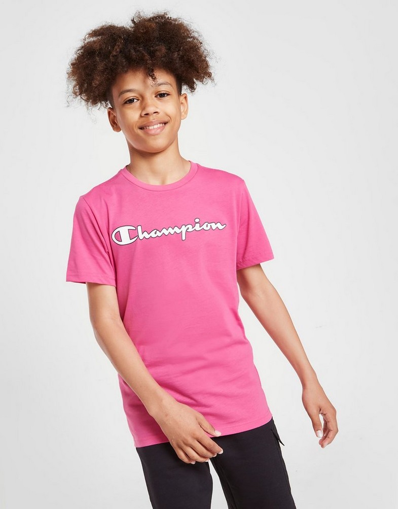 Koszulka, t-shirt dziecięcy CHAMPION T-SHIRT CORE 305702PS158 Różowy
