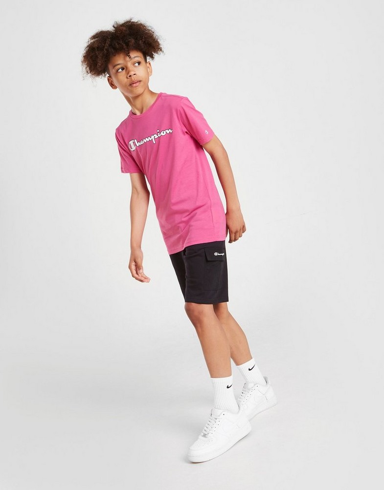 Koszulka, t-shirt dziecięcy CHAMPION T-SHIRT CORE 305702PS158 Różowy