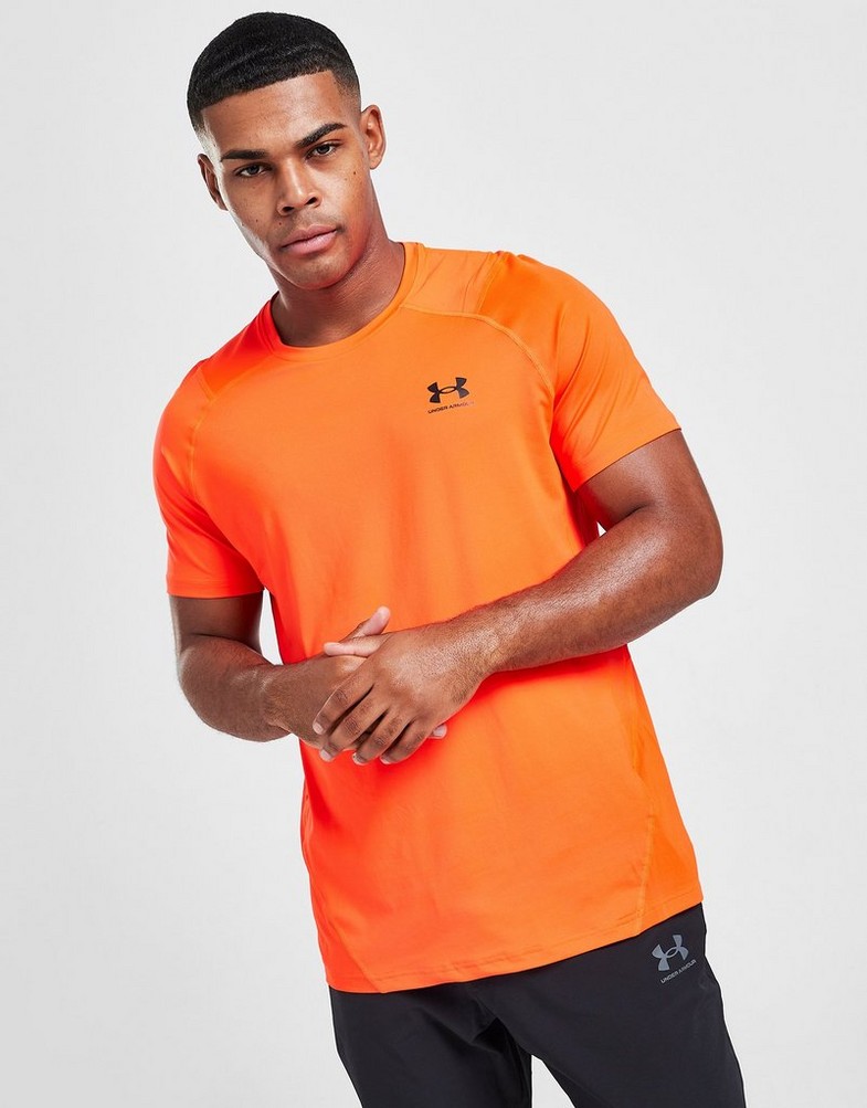 Koszulka, t-shirt męski UNDER ARMOUR T-SHIRT UA HG TEE P.FIRE 1361683-296 Czerwony