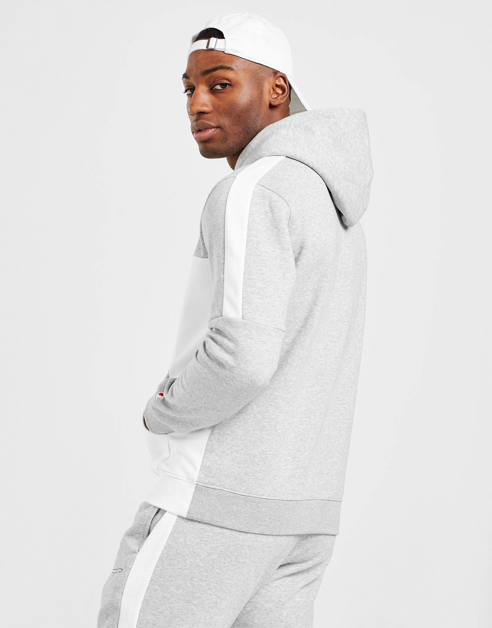 Bluză pentru bărbați CHAMPION COLOUR BLOCK OVERHEAD HOODIE  218427EM006 Alb