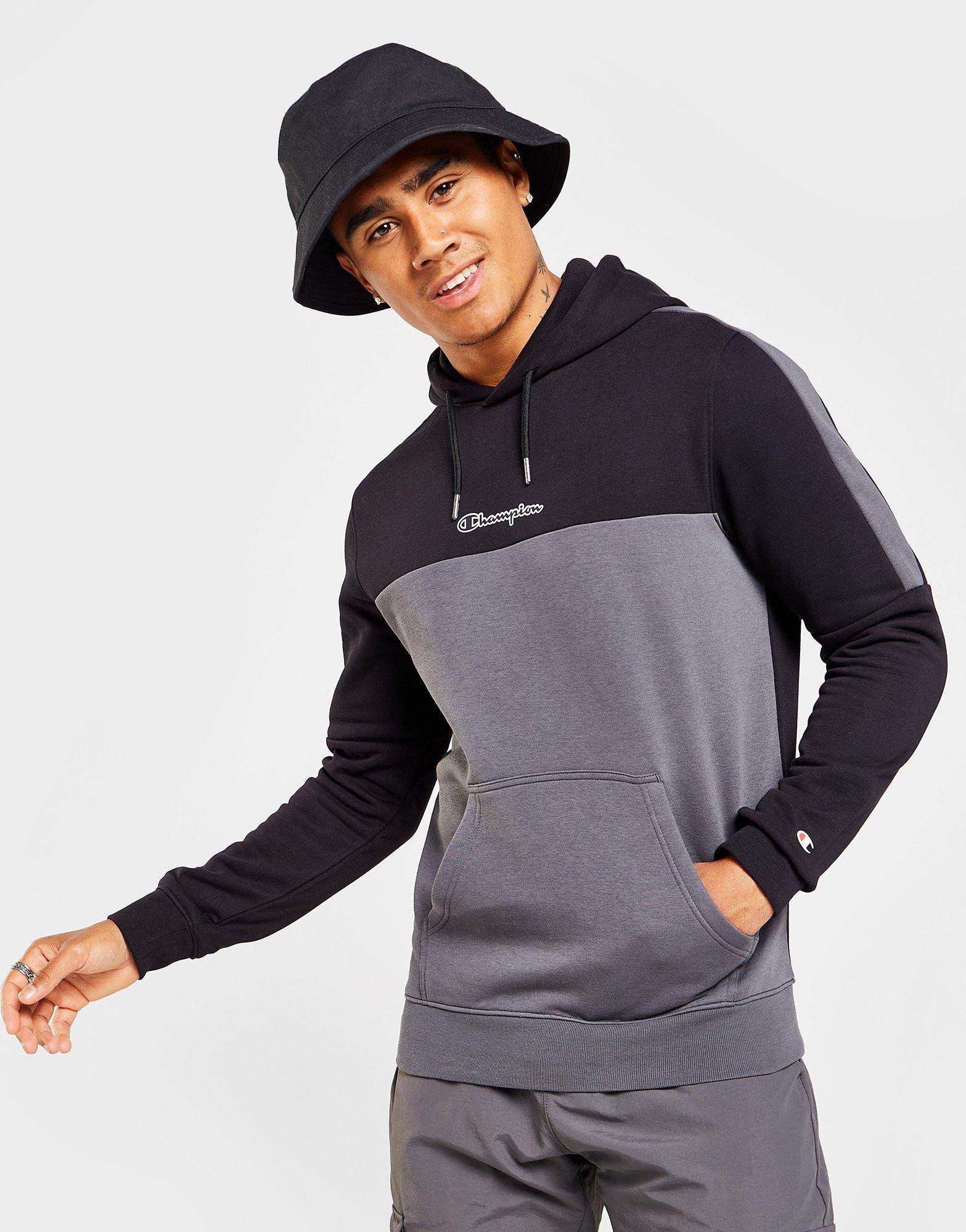 Pánska mikina CHAMPION COLOUR BLOCK OVERHEAD HOODIE  18427KK001 Čierna