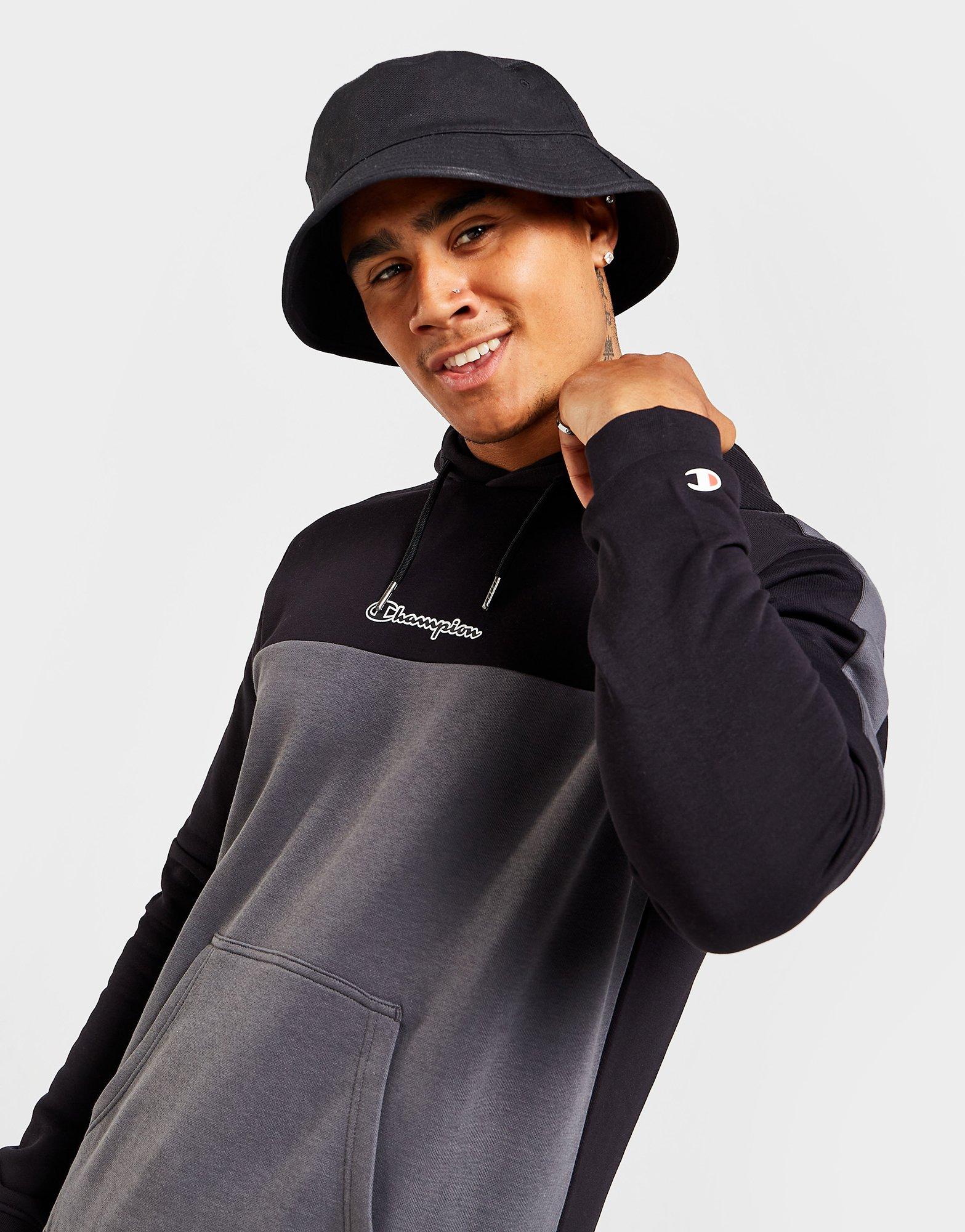 Pánska mikina CHAMPION COLOUR BLOCK OVERHEAD HOODIE  18427KK001 Čierna