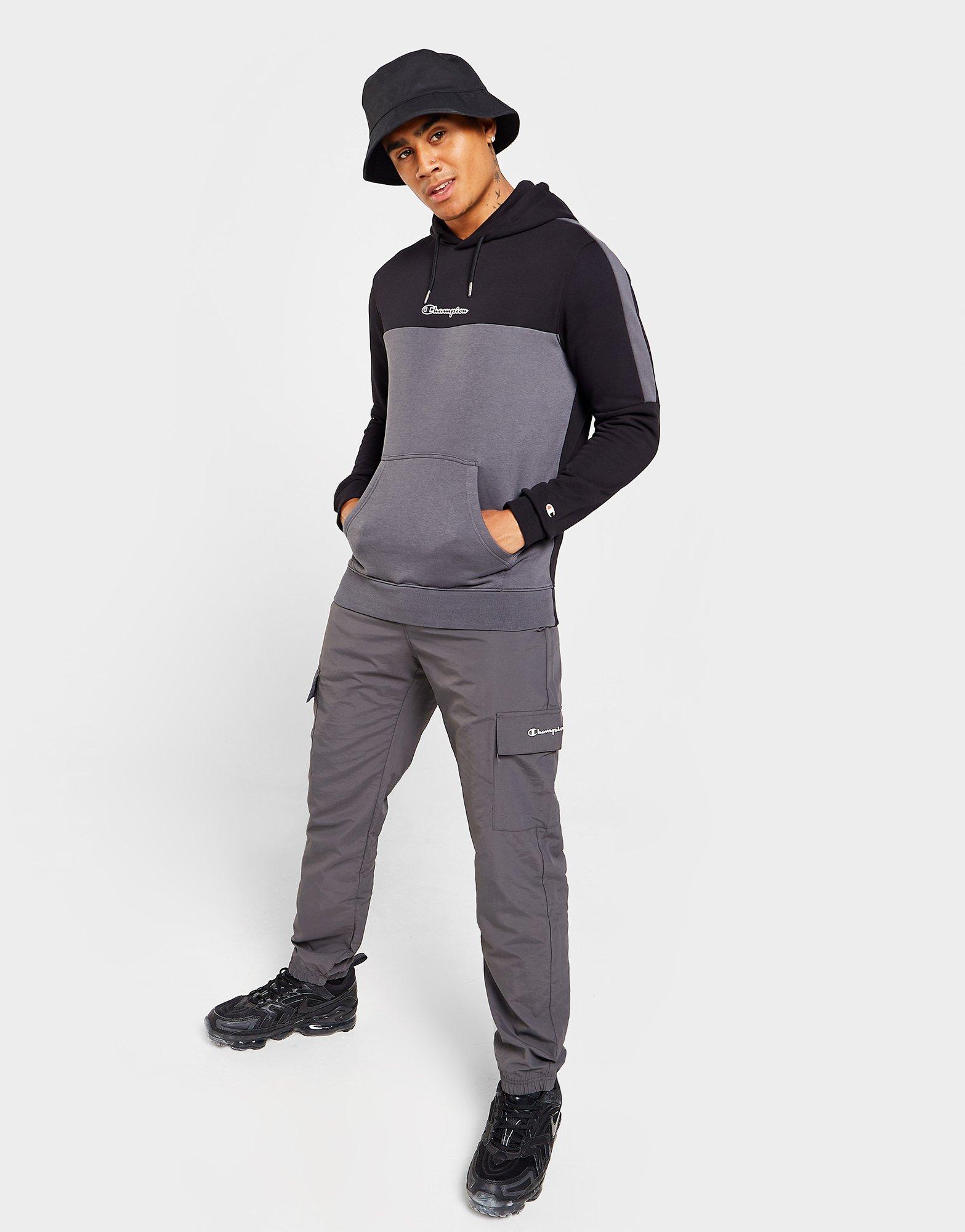 Pánska mikina CHAMPION COLOUR BLOCK OVERHEAD HOODIE  18427KK001 Čierna