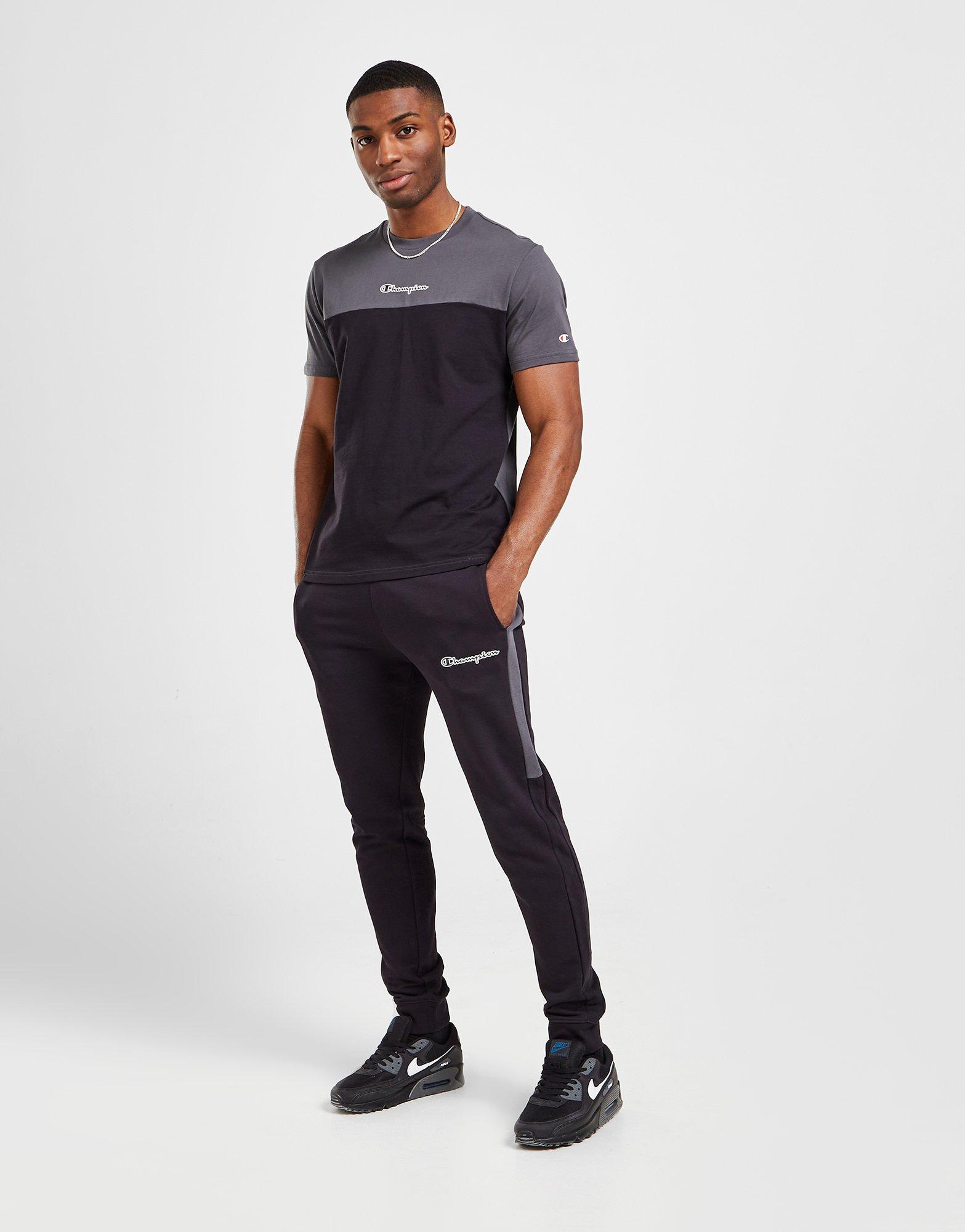 Pánske tričko CHAMPION COLOUR BLOCK TRIČKO  217055ES508 Čierna