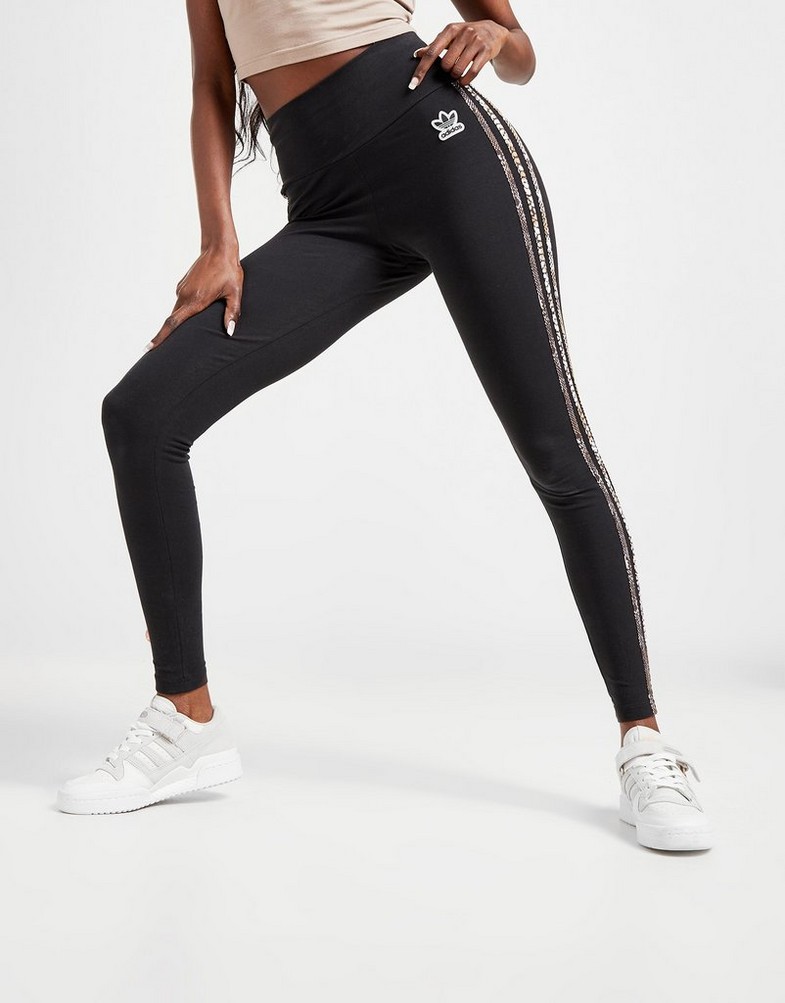 Legginsy damskie ADIDAS SNAKE LEGGINGS  HT5969 Czarny
